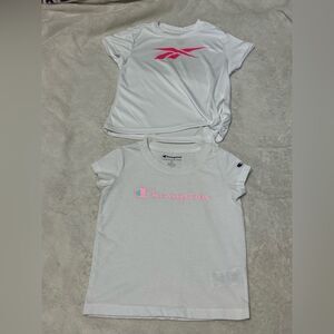 Champion / Reebok Short-Sleeve T-Shirt Lot White & Pink | Toddler Girl Size 3T